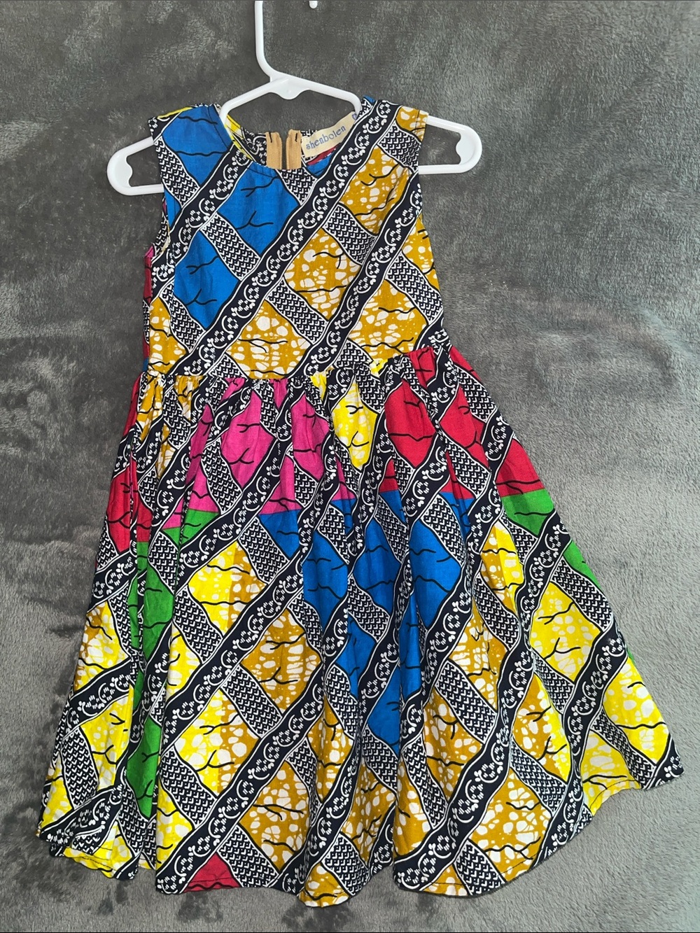 Vibrant African Inspired Printed Sleeveless Dress for Girls - Unbranded